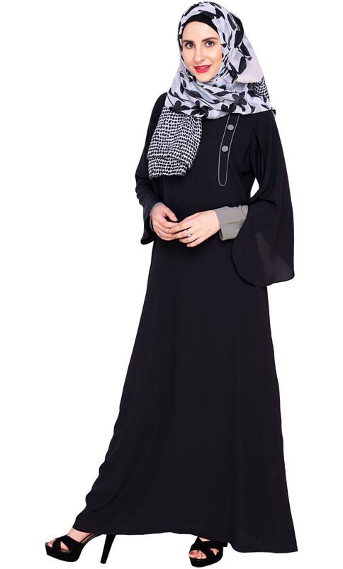 Tulip Sleeved Side Open Abaya (Made-To-Order)