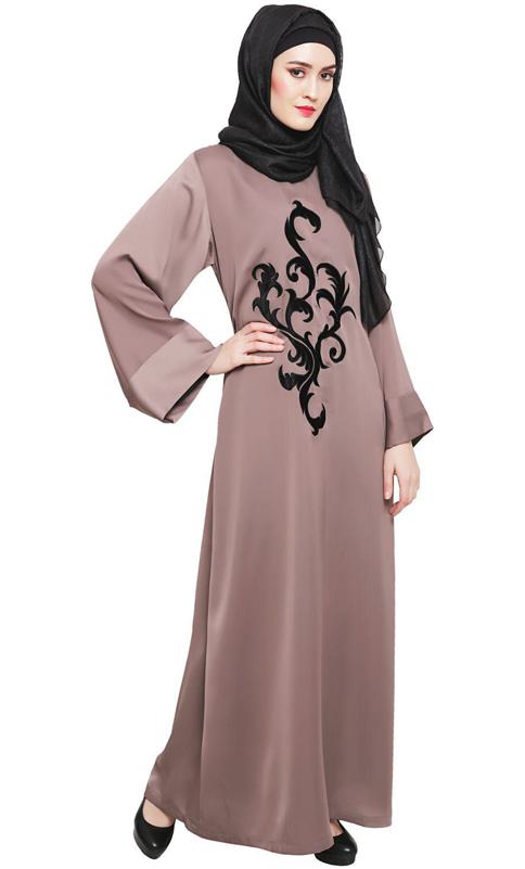 Umber Brown Plush Dubai Style Abaya