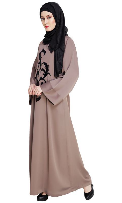 Umber Brown Plush Dubai Style Abaya