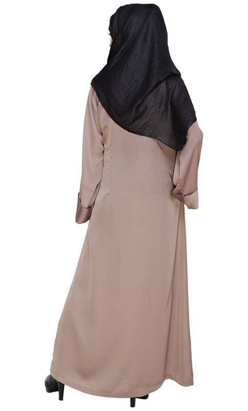 Umber Brown Plush Dubai Style Abaya