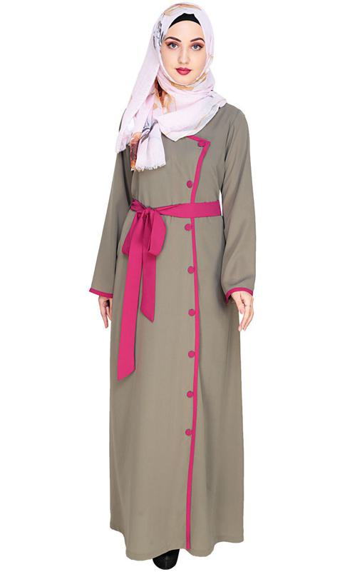 Vougish Fushia Angarkha Abaya