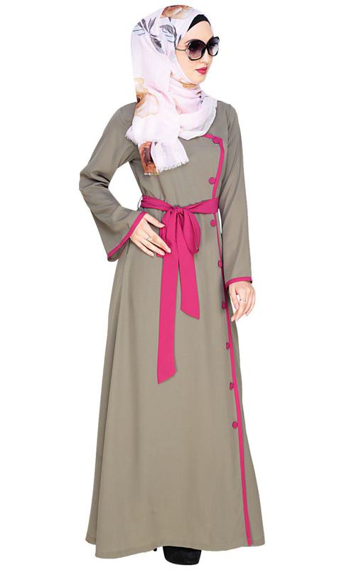 Vougish Fushia Angarkha Abaya