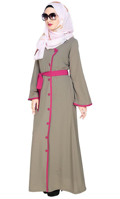 Vougish Fushia Angarkha Abaya