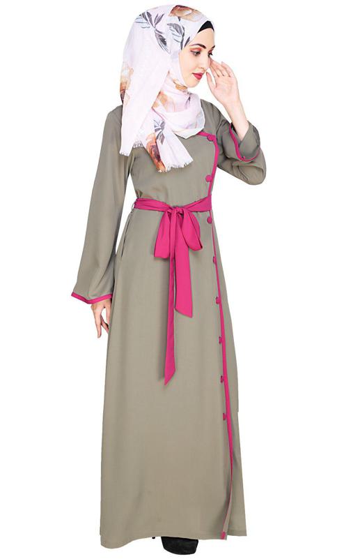 Vougish Fushia Angarkha Abaya