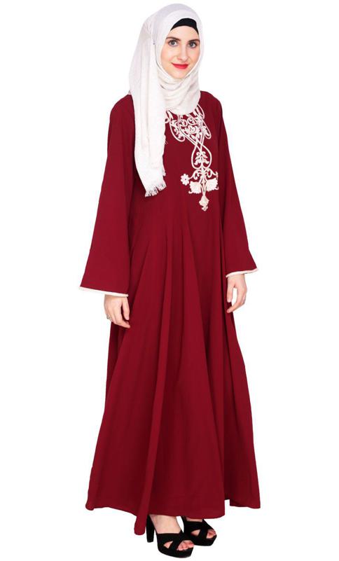 Wine Flared Abaya