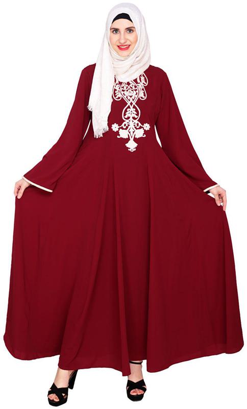 Wine Flared Abaya