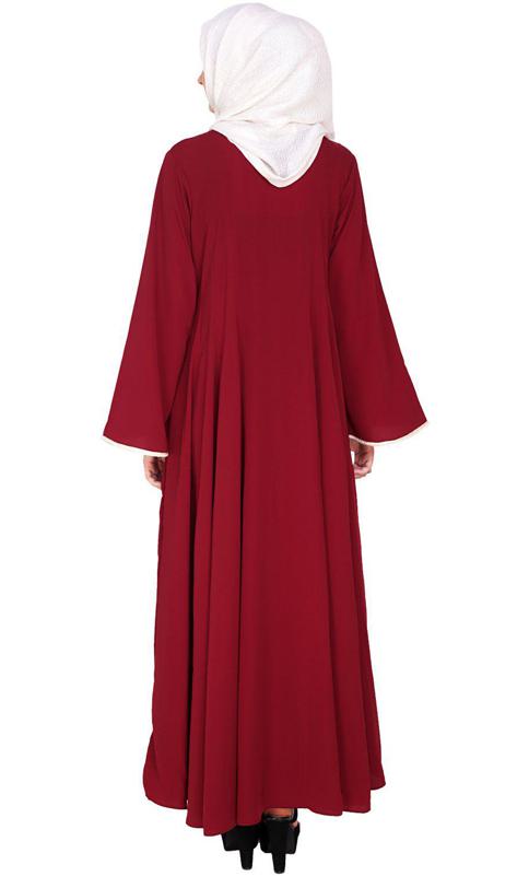 Wine Flared Abaya