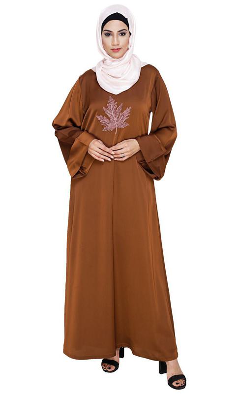 Wispy Tawny Brown Dubai Style Abaya