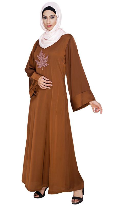 Wispy Tawny Brown Dubai Style Abaya