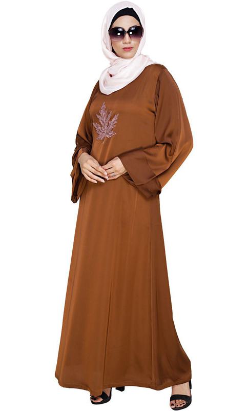 Wispy Tawny Brown Dubai Style Abaya
