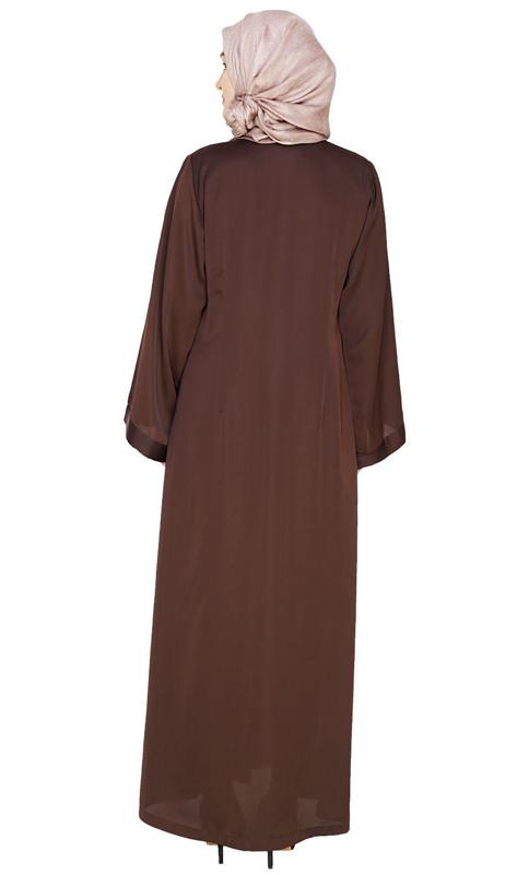 Wondrous Brown Dubai Style Abaya (Made-To-Order)