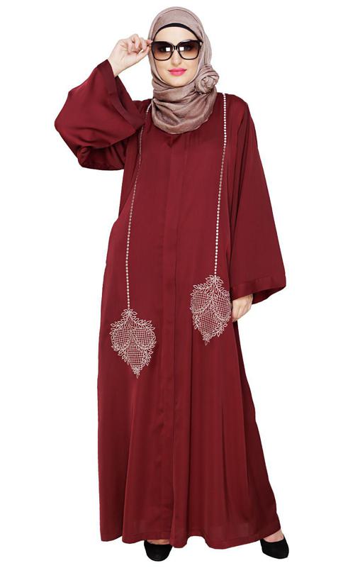 Wondrous Wine Dubai Style Abaya