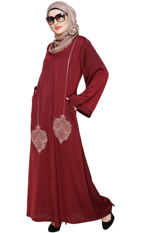 Wondrous Wine Dubai Style Abaya