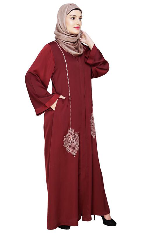 Wondrous Wine Dubai Style Abaya