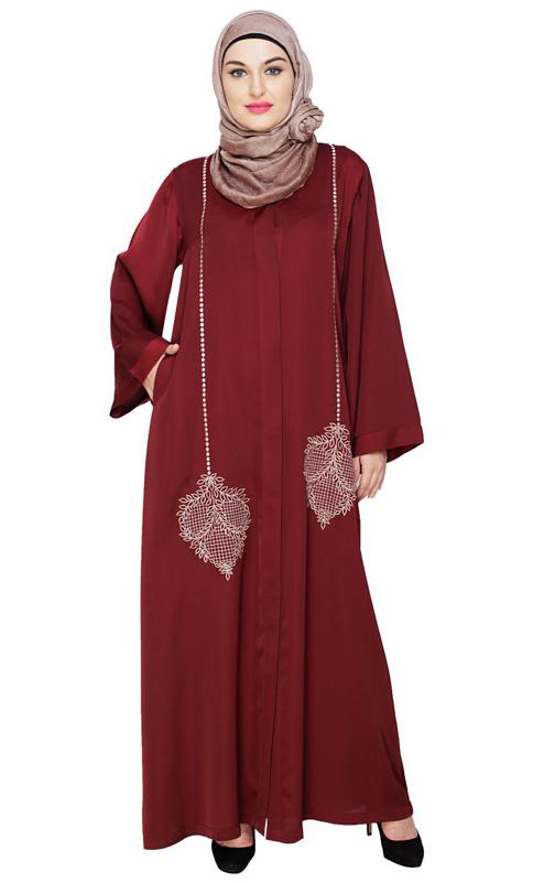 Wondrous Wine Dubai Style Abaya