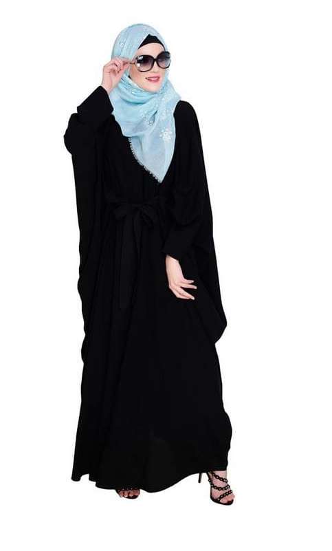 Bow Embellished Black Kaftan (Made-To-Order)