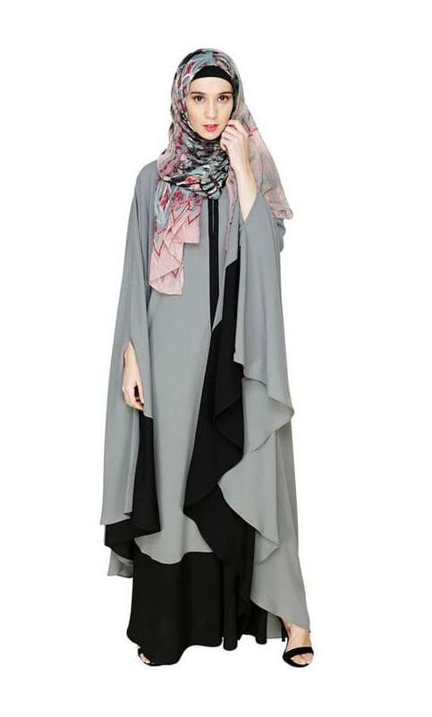 Colour Block Grey Irani Kaftan