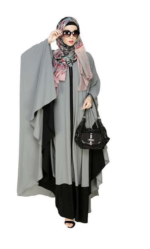 Colour Block Grey Irani Kaftan