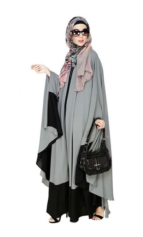 Colour Block Grey Irani Kaftan
