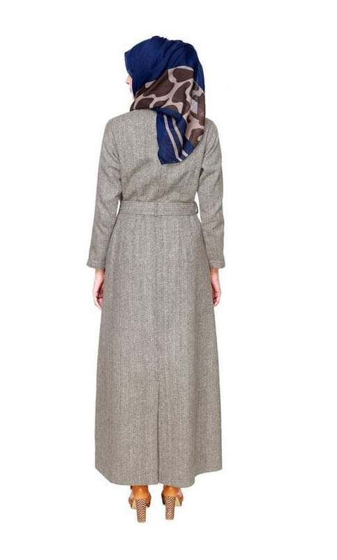 Cream & Brown Jacket Abaya