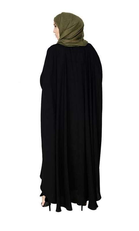 Delicate Embroidered Black Irani Kaftan (Made-To-Order)