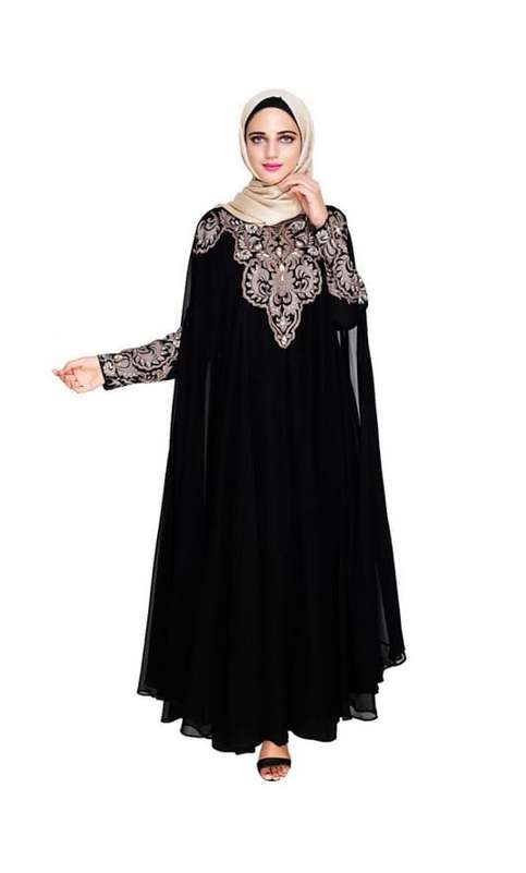 Luxury Black Irani Kaftan (Made-To-Order)