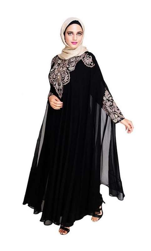 Luxury Black Irani Kaftan (Made-To-Order)