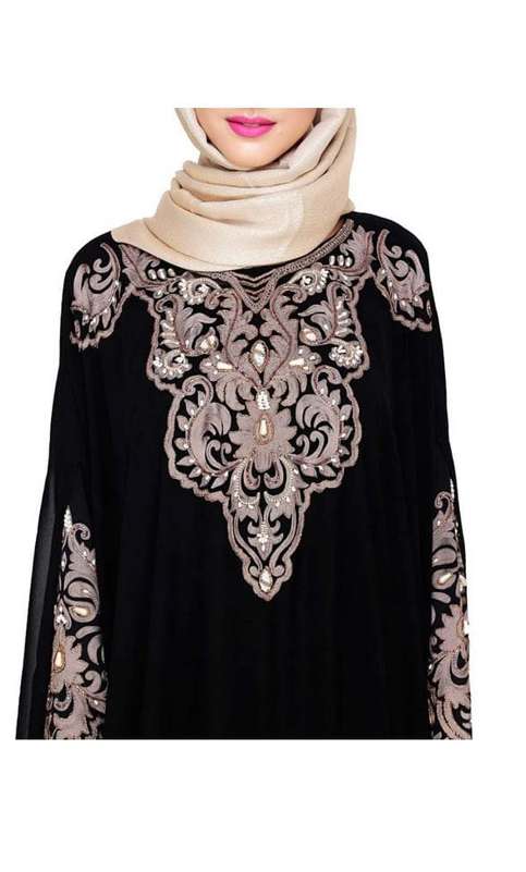 Luxury Black Irani Kaftan (Made-To-Order)