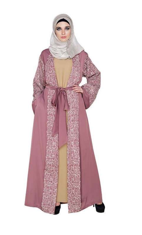 Luxury Onion Pink Dubai Style Abaya (Made-To-Order)