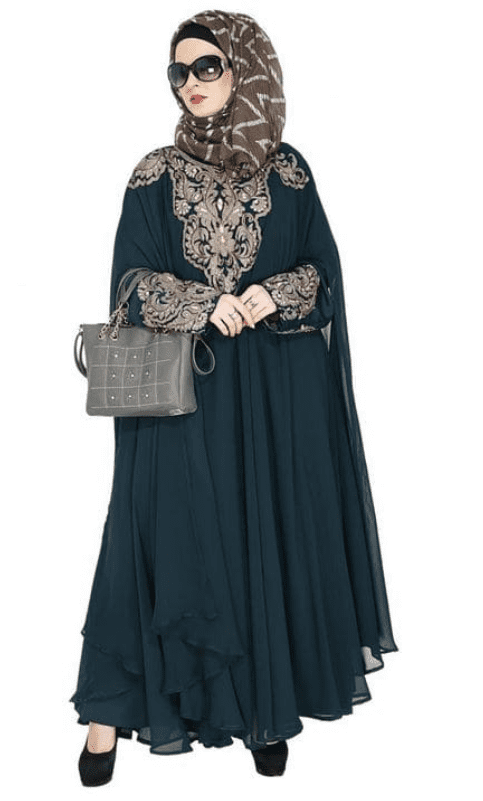 Luxury Sacramento Green Irani Kaftan