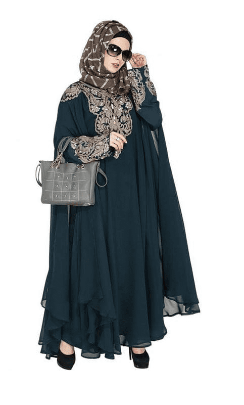 Luxury Sacramento Green Irani Kaftan