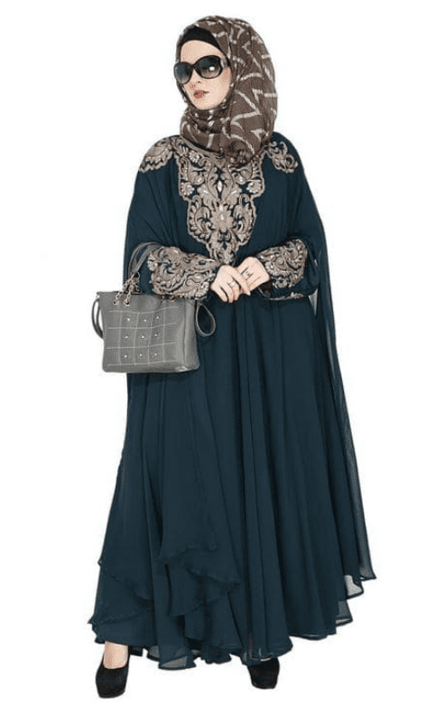 Luxury Sacramento Green Irani Kaftan