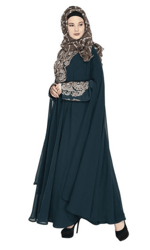 Luxury Sacramento Green Irani Kaftan