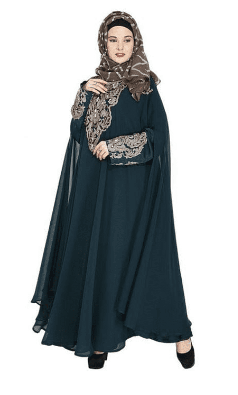 Luxury Sacramento Green Irani Kaftan
