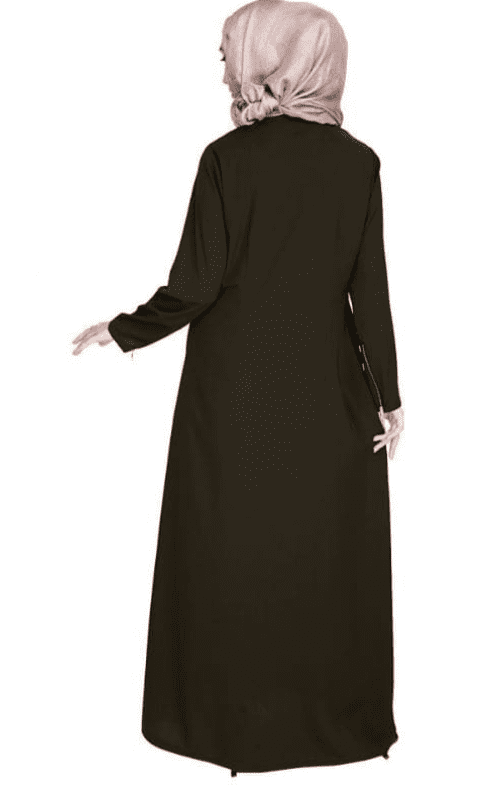 Metallic Zip Olive Abaya (Made-To-Order)