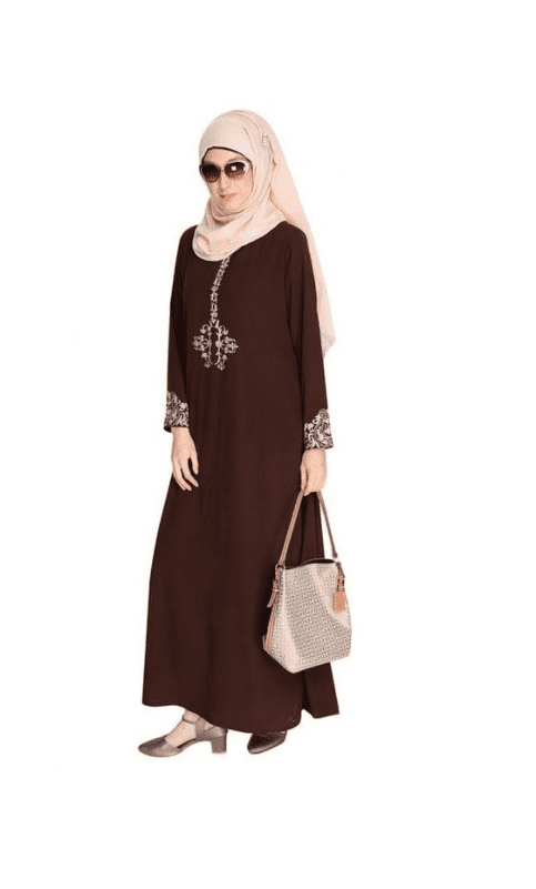 Persian Embroidered Brown Abaya (Made-To-Order)