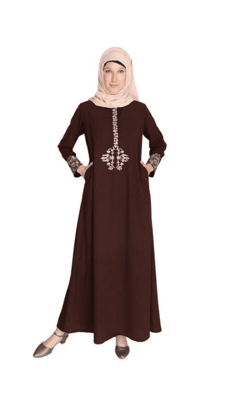 Persian Embroidered Brown Abaya (Made-To-Order)