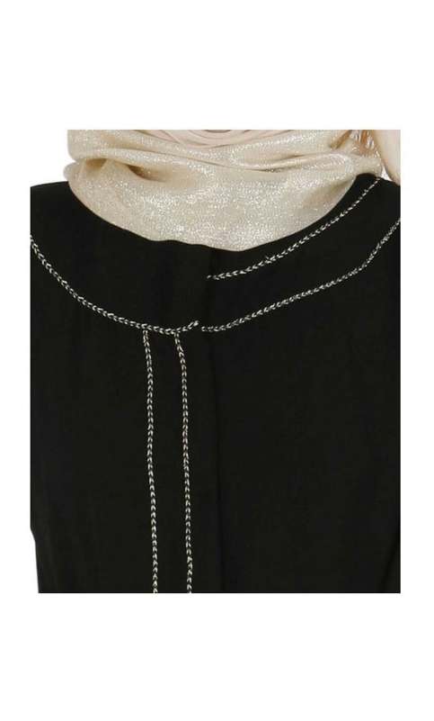 Popular Black Gold Zari Abaya (Made-To-Order)