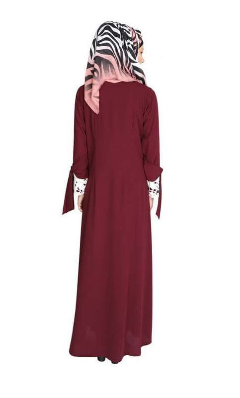 Purple Lace & Bow Detailed Abaya (Made-To-Order)