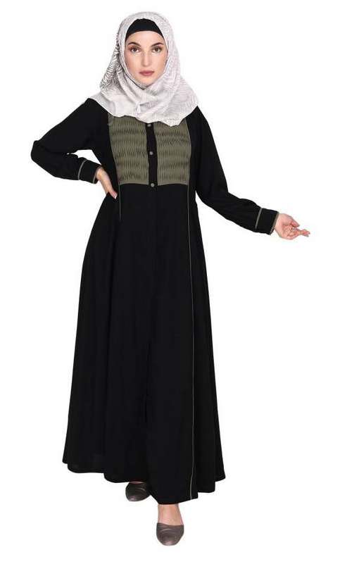 Wavetucks Yoke Black and Dead Mint Abaya