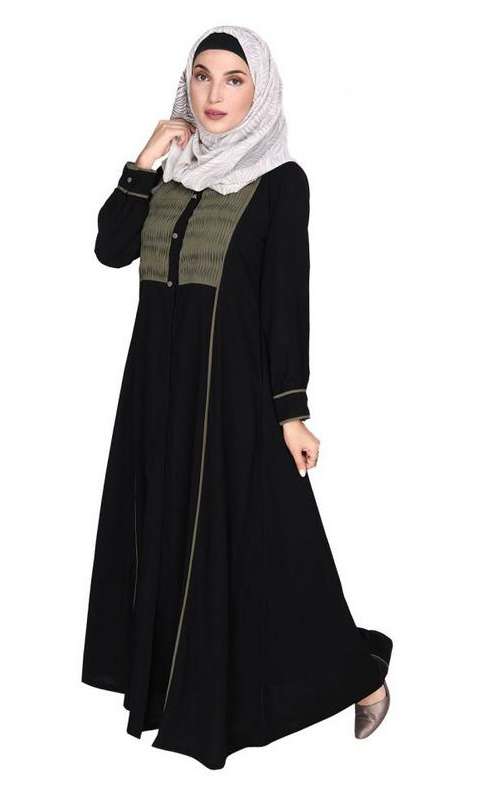 Wavetucks Yoke Black and Dead Mint Abaya