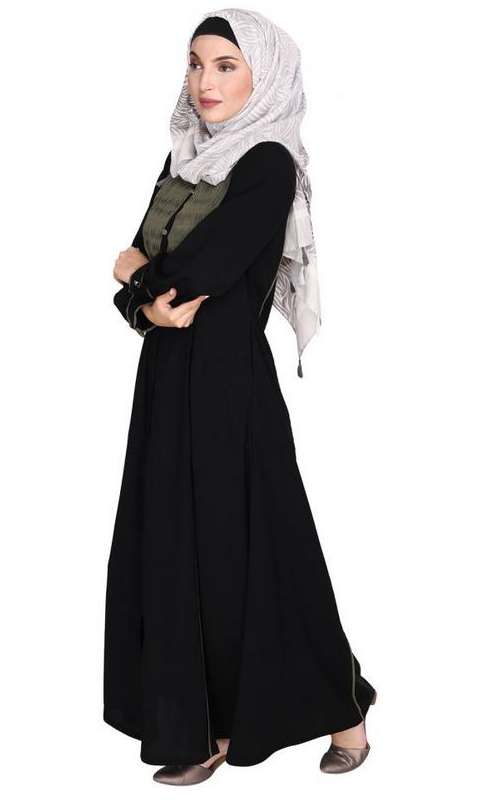 Wavetucks Yoke Black and Dead Mint Abaya