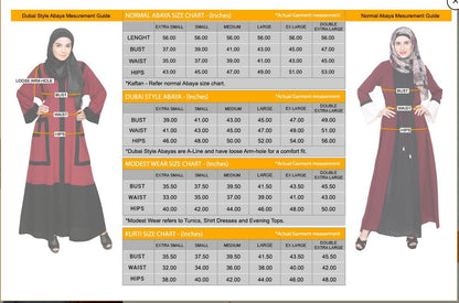 Fancy Embroidered Wine Dubai Style Abaya (Made-To-Order)