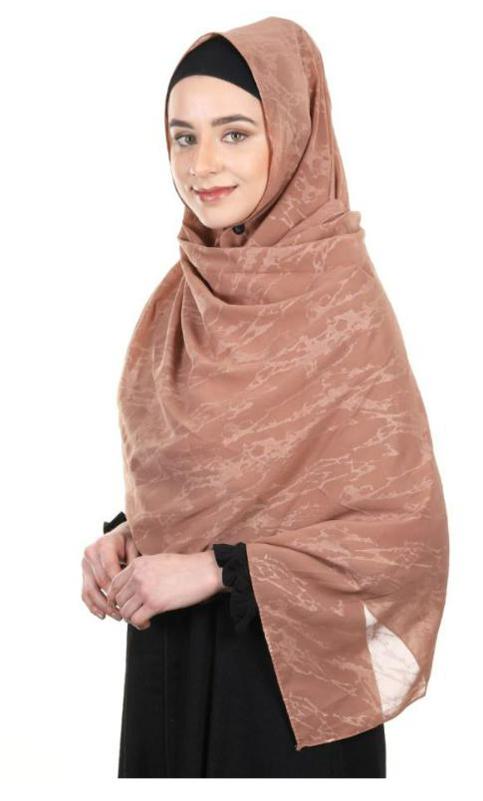 Abstract Design Formal Rust Chiffon Hijab