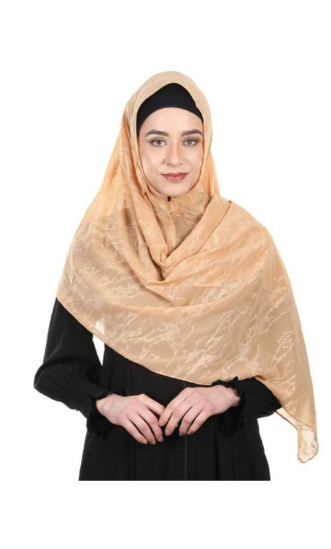 Abstract Design Formal Sandalwood Chiffon Hijab