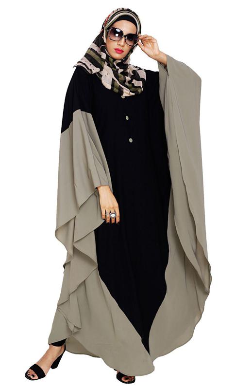 Aesthetic Black and Dead Mint Kaftan (Made-To-Order)