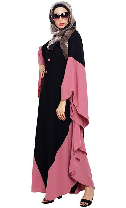 Aesthetic Black and Onion Pink Kaftan (Made-To-Order)