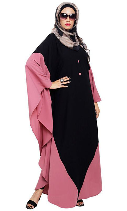 Aesthetic Black and Onion Pink Kaftan (Made-To-Order)