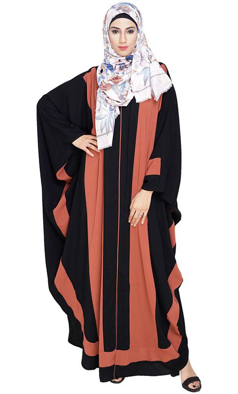 Aesthetic Brick Red and Black Kaftan (Made-To-Order)