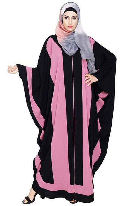 Aesthetic Onion Pink and Black Kaftan (Made-To-Order)